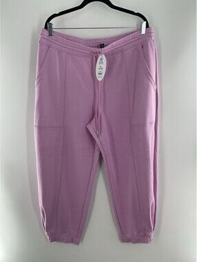 Scoop Women’s XL Scuba Barrel Pant Cotton Rose Sweat Pants Pockets NWT 003